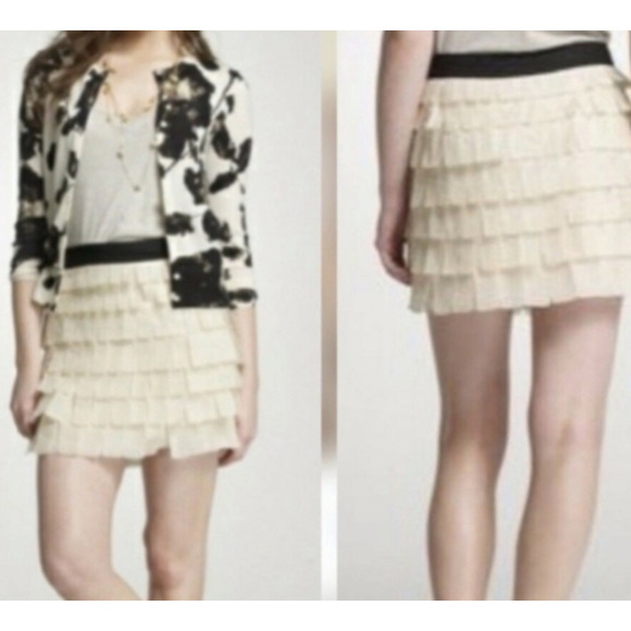 J Crew Collection Tiered Silk‎ Tan Short Skirt~ 4 - Picture 1 of 4